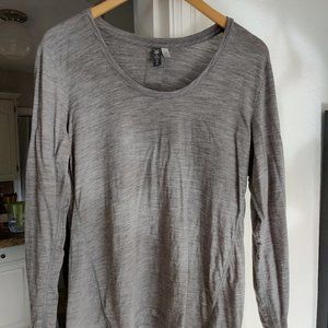 Ibex, heather grey, long sleeve, 100% wool